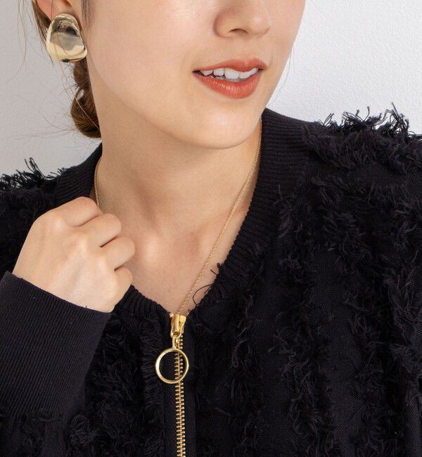 Rie Miller「《手洗い可能》カットジャガードジップアップカーディガン」|カーディガン|