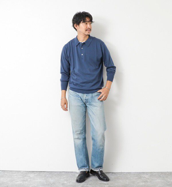 NOLLEY'S goodman「14G成型 ウォッシャブル NSN長袖ポロニット 25AW」|ニット・セーター|