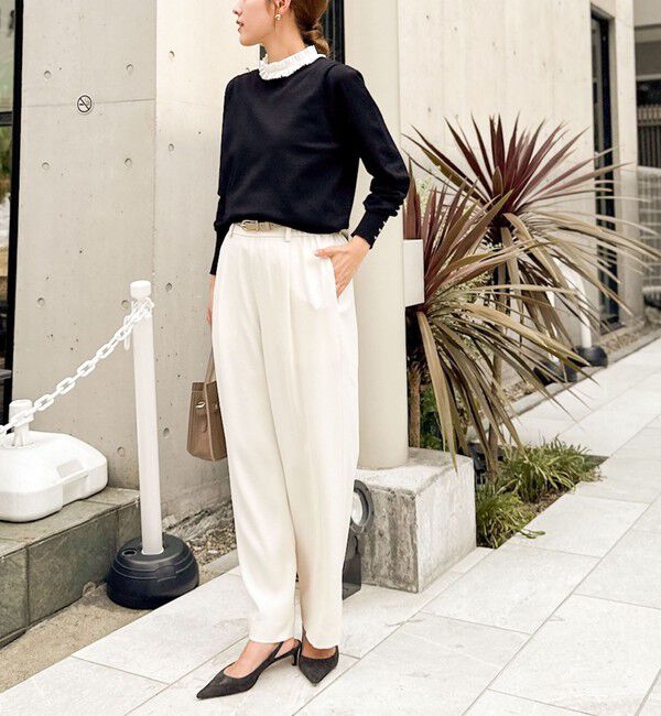 NOLLEY'S「ウォッシャブルバックサテンジョーゼットイージーパンツ」|その他|