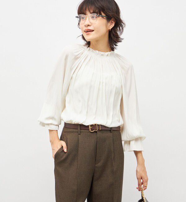 NOLLEY'S「ウォッシャブル2WAY割繊衿フリルブラウス」|シャツ・ブラウス|
