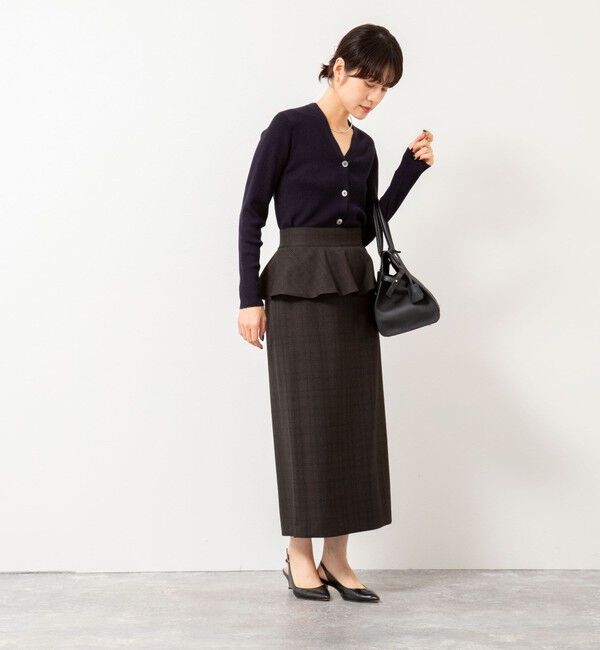 NOLLEY'S「ウォッシャブルペプラムタイトミディスカート」|タイト|