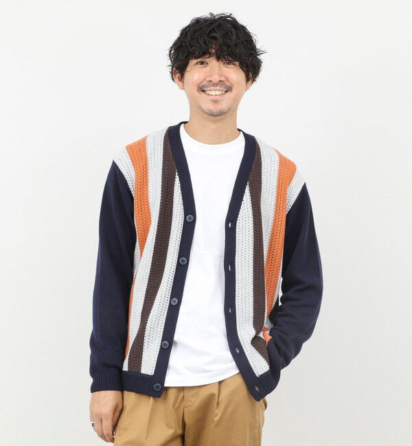 NOLLEY'S goodman「ウォッシャブル 抗菌加工 フロントストライプ 7Gカーディガン 25AW」|ニット・セーター|