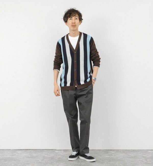 NOLLEY'S goodman「ウォッシャブル 抗菌加工 フロントストライプ 7Gカーディガン 25AW」|ニット・セーター|