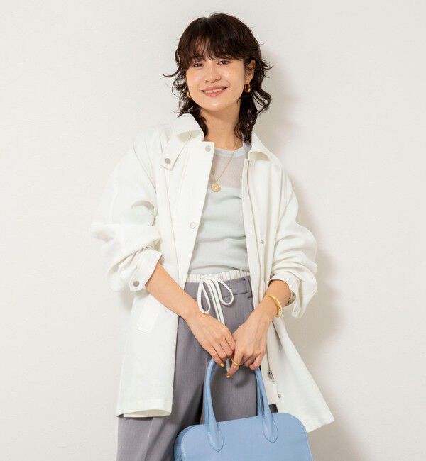 NOLLEY'S sophi「ウォッシャブルエアーツイルステンカラーハーフコート」|ステンカラーコート|