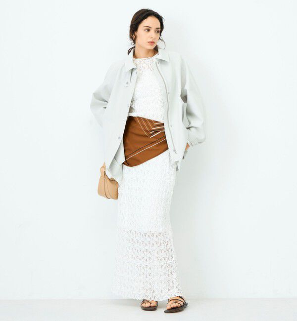 NOLLEY'S sophi「ウォッシャブルエアーツイルステンカラーハーフコート」|ステンカラーコート|