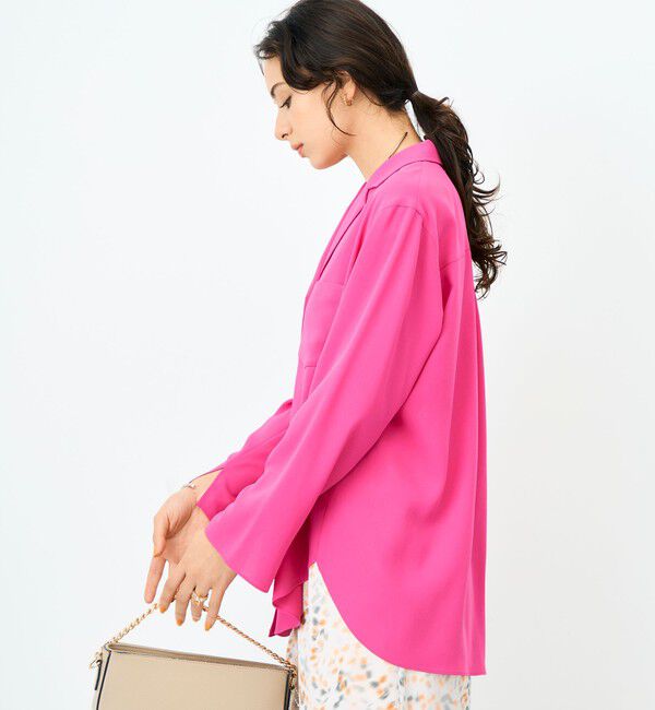 NOLLEY'S sophi「ドレープツイルオープンカラーシャツ」|シャツ・ブラウス|