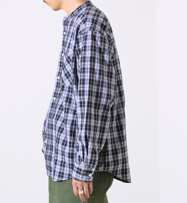 GLOSTER「【GLOSTER/グロスター】T/Cブロード バンドカラーシャツ（ギンガム/タータン）」|シャツ・ブラウス|