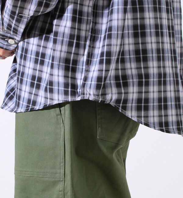 GLOSTER「【GLOSTER/グロスター】T/Cブロード バンドカラーシャツ（ギンガム/タータン）」|シャツ・ブラウス|