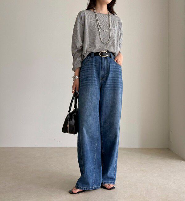 fredy emue「カラーストレートデニムパンツ」|デニム|