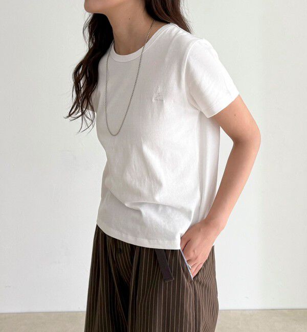 fredy emue「ボーダー/無地ワンポイントロゴコンパクトTシャツ」|Tシャツ・カットソー|