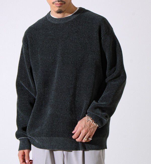 GLOSTER「【昨年人気アイテム再登場！チクチクしないニット】モールダブルフェイス プルオーバーニット」|ニット・セーター|モスグリーン