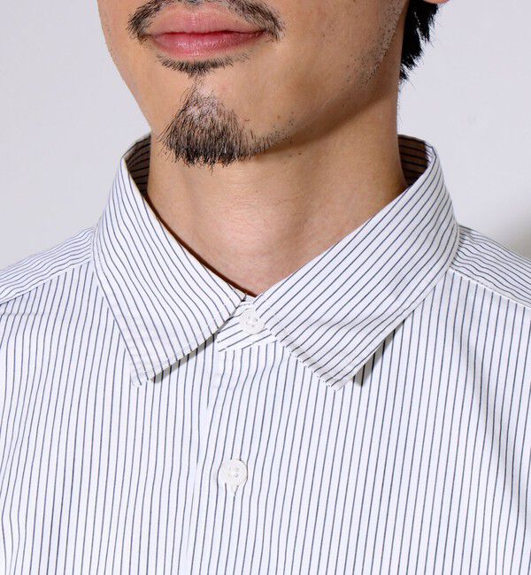 GLOSTER「【裾ステッチで差がつく】ストライプオーバーシャツ」|シャツ・ブラウス|