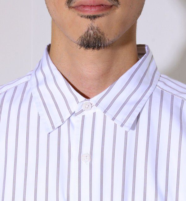 GLOSTER「【裾ステッチで差がつく】ストライプオーバーシャツ」|シャツ・ブラウス|