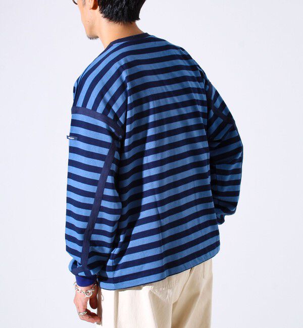 GLOSTER「【配色ラインが差をつける】ボーダーアームテープロンT」|Tシャツ・カットソー|