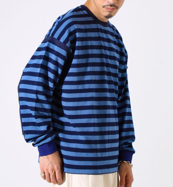 GLOSTER「【配色ラインが差をつける】ボーダーアームテープロンT」|Tシャツ・カットソー|