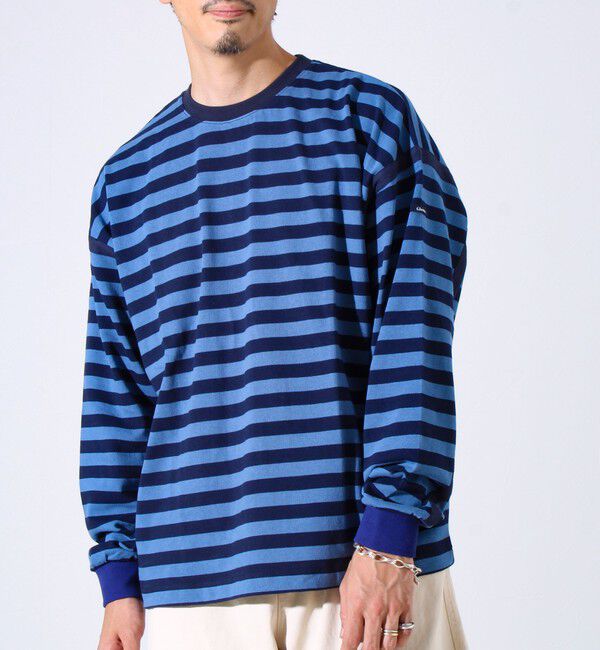 GLOSTER「【配色ラインが差をつける】ボーダーアームテープロンT」|Tシャツ・カットソー|