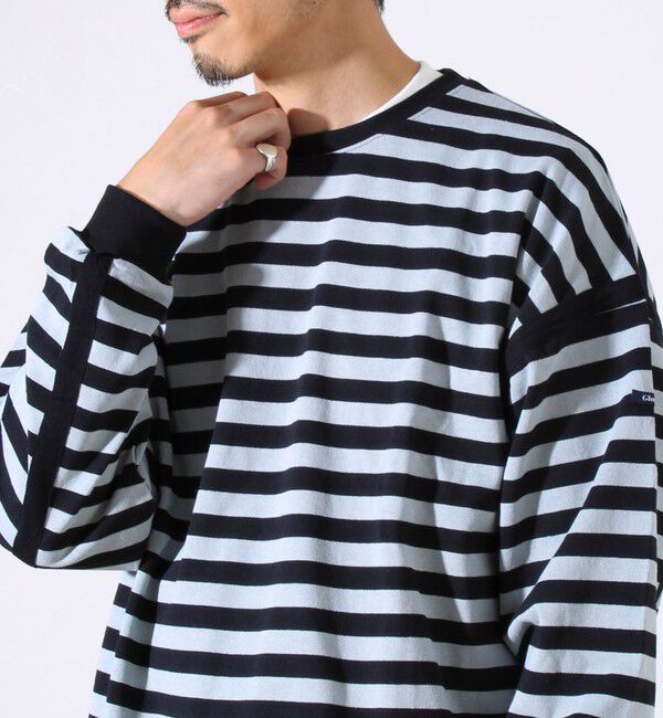 GLOSTER「【配色ラインが差をつける】ボーダーアームテープロンT」|Tシャツ・カットソー|