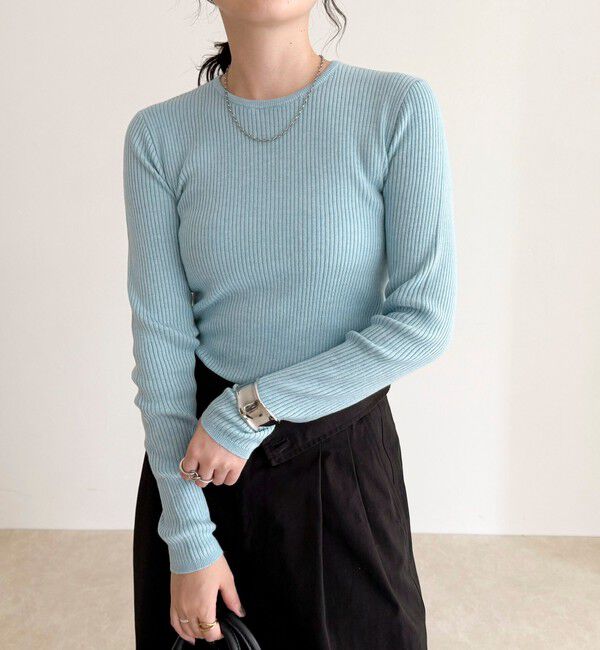 fredy emue「ウール混ベーシックリブニットプルオーバー」|ニット・セーター|