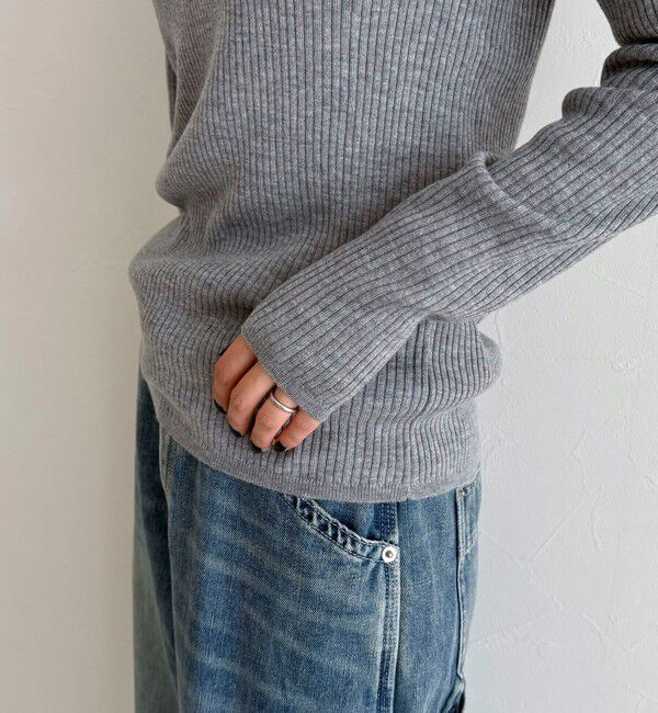 fredy emue「ウール混ベーシックリブニットプルオーバー」|ニット・セーター|