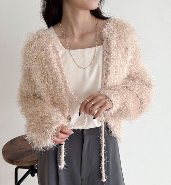 fredy emue「ポリフェザーニットボレロ」|カーディガン|