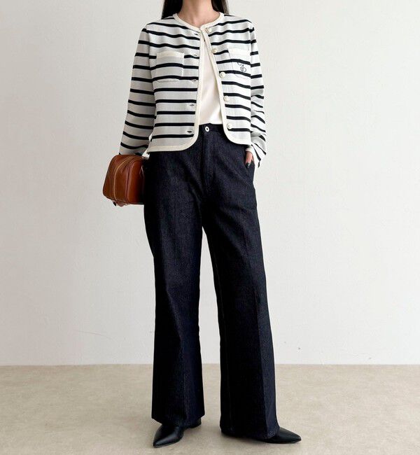 fredy emue「刺繍入りコンパクトニットジャケット」|カーディガン|