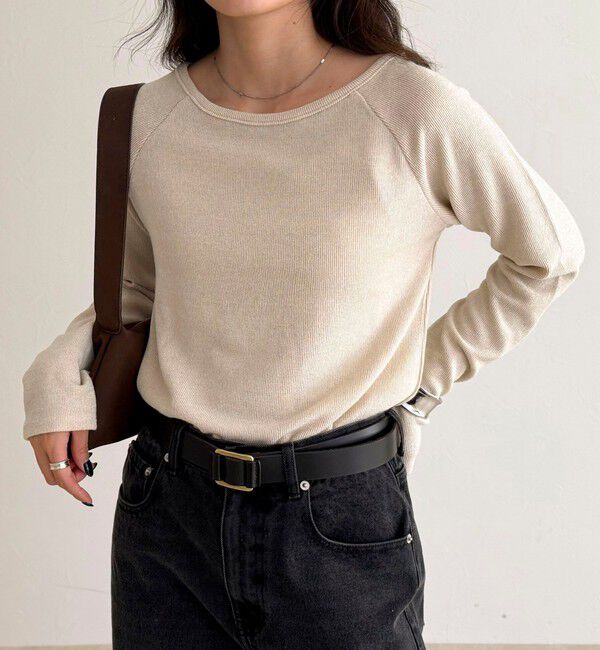 fredy emue「ラメテレコボートネックプルオーバー」|Tシャツ・カットソー|