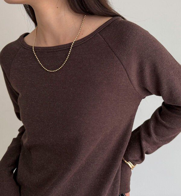 fredy emue「ラメテレコボートネックプルオーバー」|Tシャツ・カットソー|