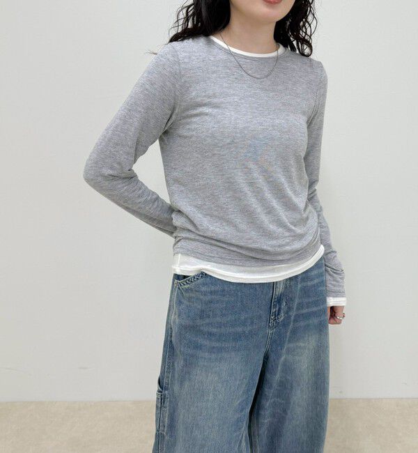 fredy emue「ウールブレンドシアーロンTシャツ」|Tシャツ・カットソー|