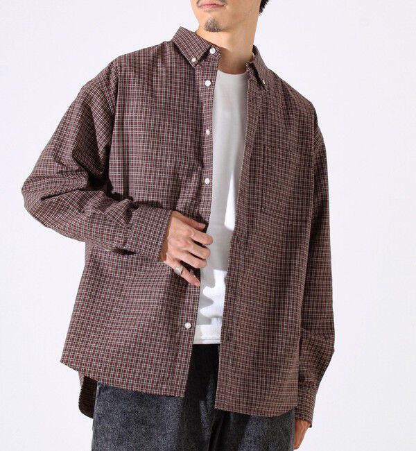 GLOSTER「【シャツ＋Tシャツの2点セット】TC平織 小柄チェックアンサンブル」|シャツ・ブラウス|