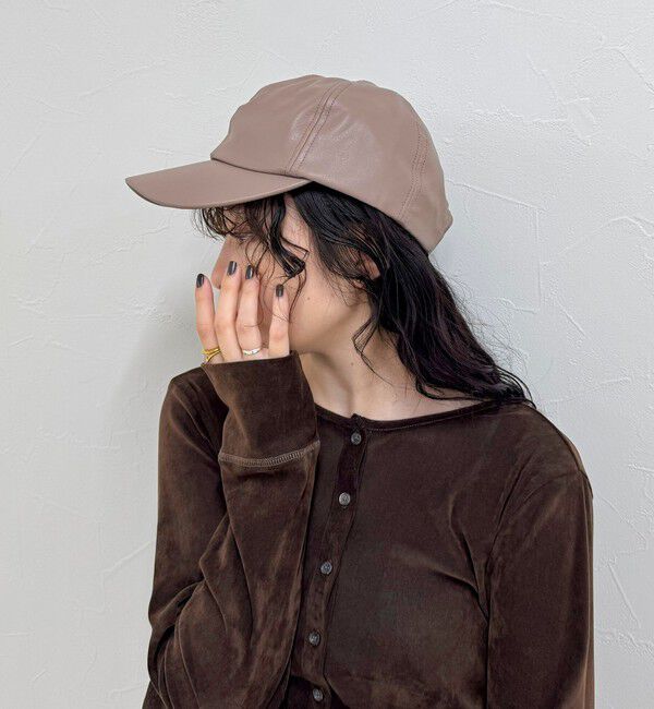 fredy emue「フェイクレザーキャップ」|キャップ・キャスケット|ブラウン