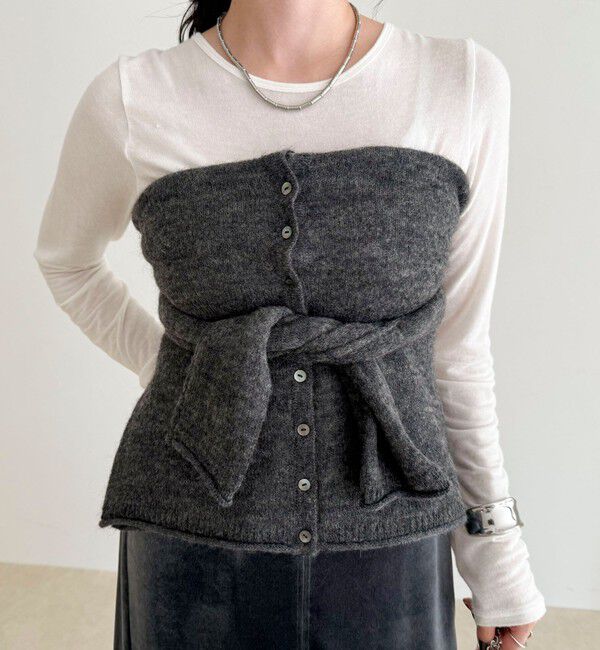 fredy emue「モヘヤ混ビスチェカーディガン」|カーディガン|