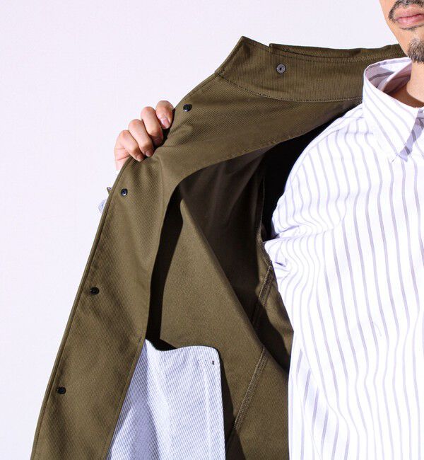 GLOSTER「【GLOSTER定番/ビジカジ対応】コードストライプ スタンドフードブルゾン」|ブルゾン・スタジャン|