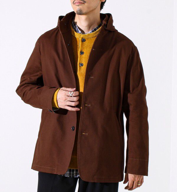 GLOSTER「【GLOSTER定番/ビジカジ対応】コードストライプ スタンドフードブルゾン」|ブルゾン・スタジャン|