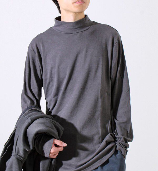 GLOSTER「【インナー使い/レイヤードに最適】ソフトタッチスムースモックネック」|Tシャツ・カットソー|グレー