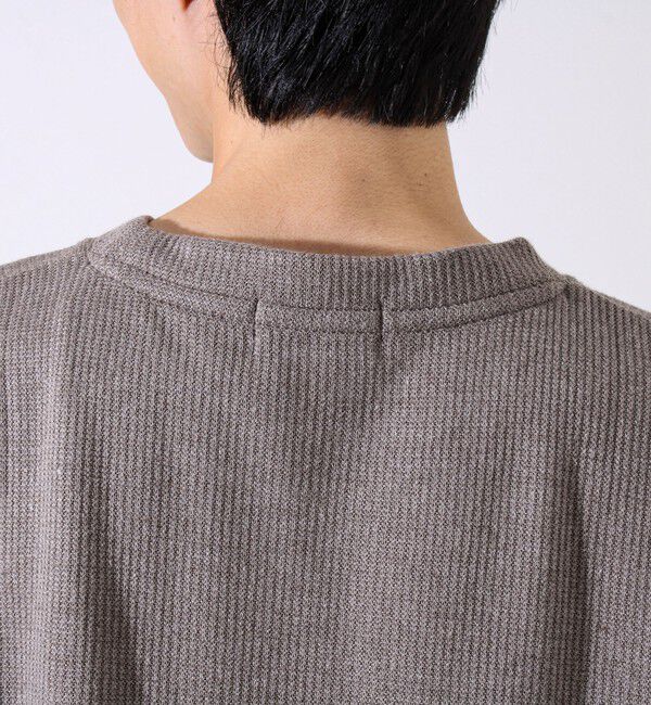 GLOSTER「【1枚でレイヤード見え】畦ニットソー裏起毛フェイクレイヤードロングスリーブ」|Tシャツ・カットソー|