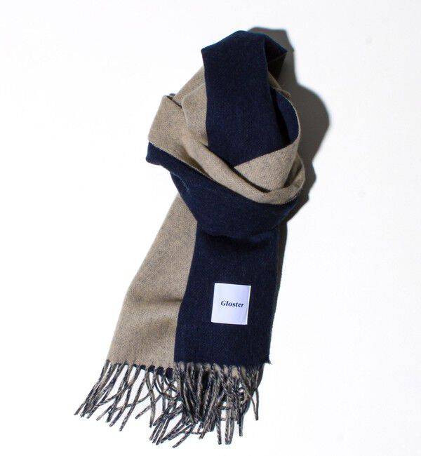 GLOSTER「【カシミヤブレンド】ウールリバーシブルソリッドマフラー」|マフラー|