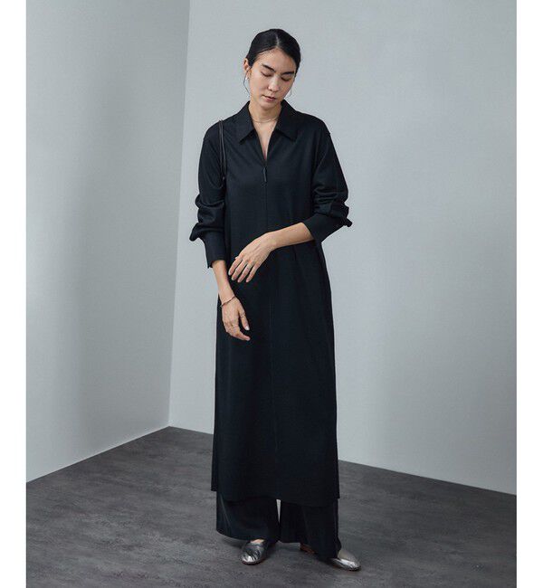 SALON adam et rope'「ミルドジャージシャツワンピース」|ワンピース|ブラック(01)