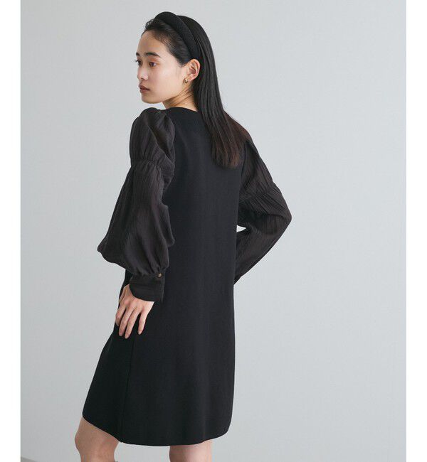 VIS「【洗える】ニットドッキングAラインミニワンピース」|ワンピース|