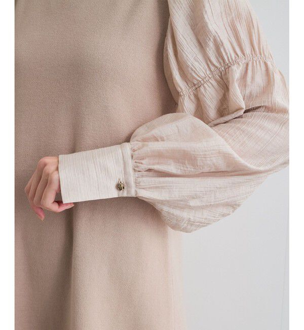 VIS「【洗える】ニットドッキングAラインミニワンピース」|ワンピース|