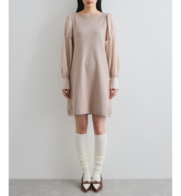 VIS「【洗える】ニットドッキングAラインミニワンピース」|ワンピース|