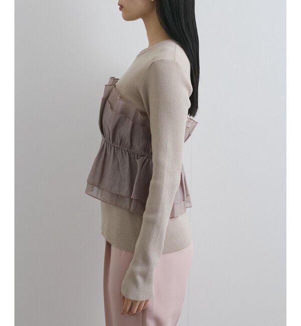 VIS「旬なレイヤードスタイルが叶う！ライトニットビスチェドッキングプルオーバー【洗える】」|ニット・セーター|