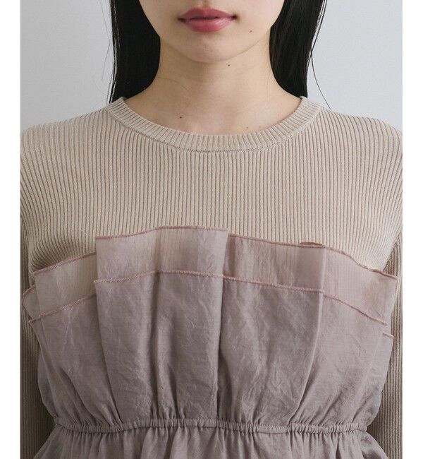 VIS「旬なレイヤードスタイルが叶う！ライトニットビスチェドッキングプルオーバー【洗える】」|ニット・セーター|