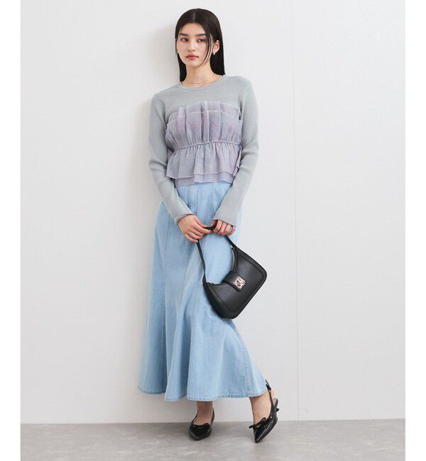 VIS「旬なレイヤードスタイルが叶う！ライトニットビスチェドッキングプルオーバー【洗える】」|ニット・セーター|