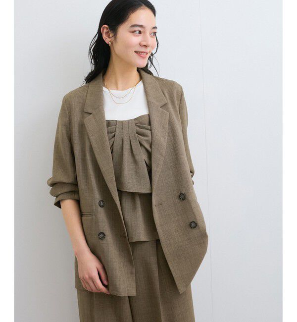 VIS「【美easy】リネンライクリラックスジャケット【接触冷感/洗える】【セットアップ対応】」|テーラードジャケット|