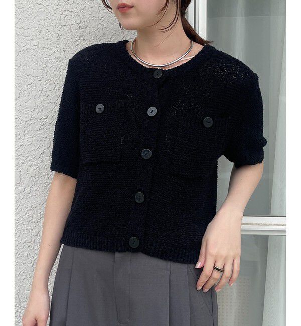 VIS「ブークレコンパクトカーディガン」|カーディガン|ブラック(01)