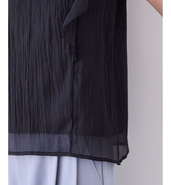 VIS「主役級！華やぎシアーシャイニーボウタイフリルブラウス【前後2WAY】【洗える】」|シャツ・ブラウス|