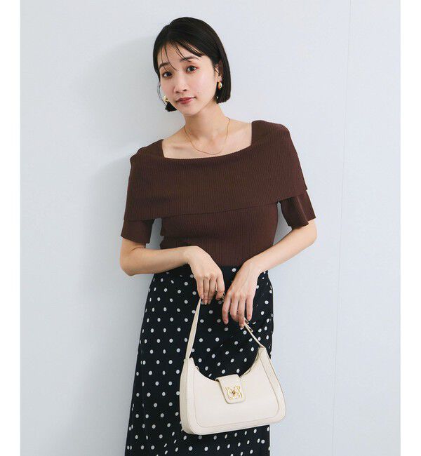 VIS「【アンチピリング/UVケア/洗える】オフショルハーフスリーブニット」|ニット・セーター|