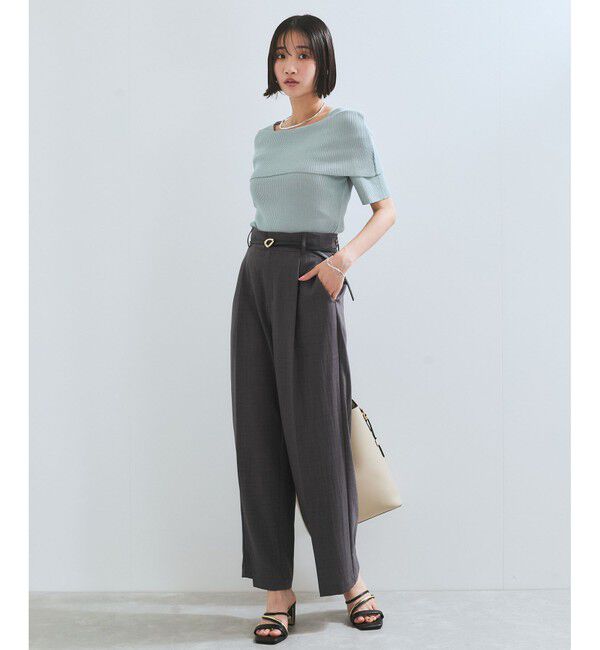 VIS「【アンチピリング/UVケア/洗える】オフショルハーフスリーブニット」|ニット・セーター|