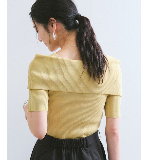 VIS「【アンチピリング/UVケア/洗える】オフショルハーフスリーブニット」|ニット・セーター|
