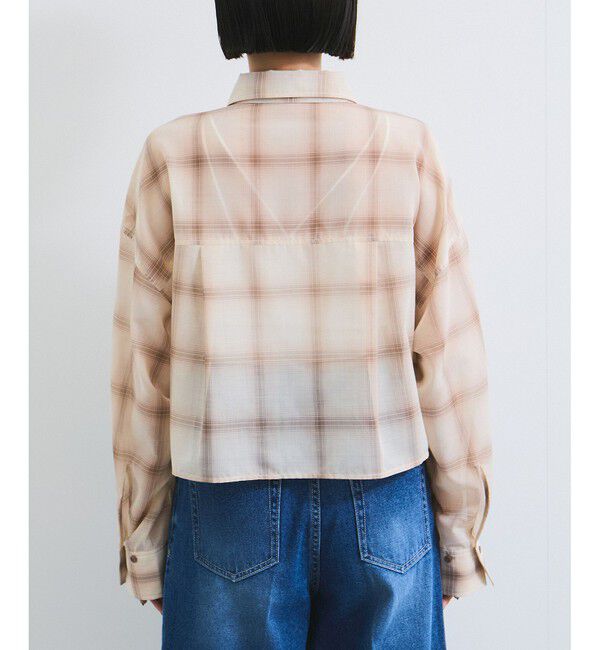 VIS「シアー＆チェックショート丈シャツ」|シャツ・ブラウス|